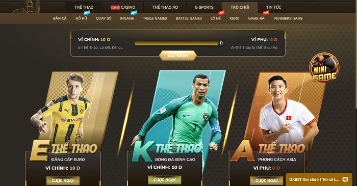 Giao diện trang web trò chơi K8vn - K8vn